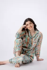  Valerie Nightwear Smoothy Satin Pajama set COMFORTABLE and BREATHABLE